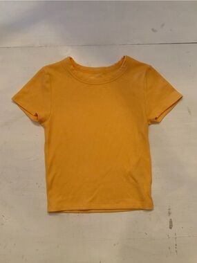 American Eagle Outfitters Yellow Waffle Short Sleeve Tee